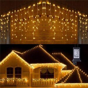 Christmas Icicle Lights Outdoor,360 LED 29.5ft 8 Modes Fairy Icicle StringLights